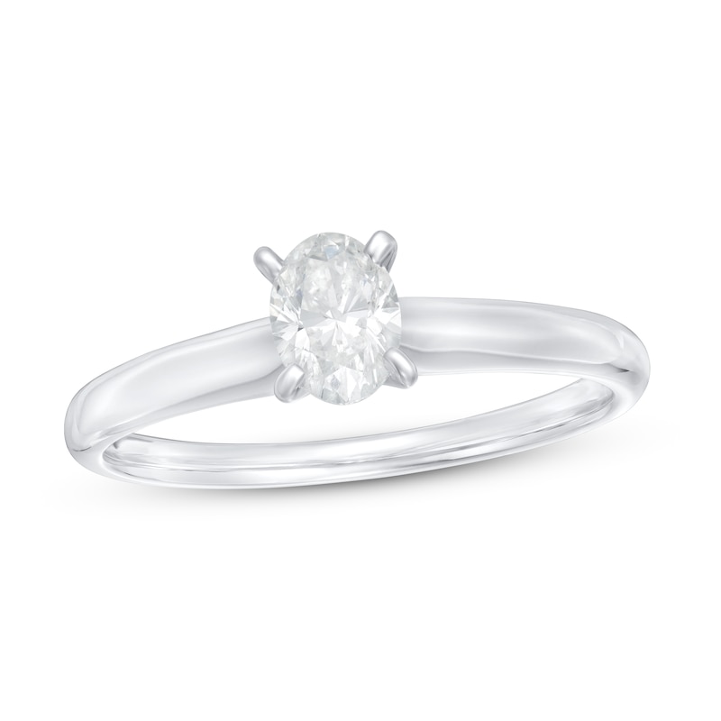 Main Image 1 of Now + Forever Certified Diamond Solitaire 1/2 ct Oval 14K White Gold (I/I1)
