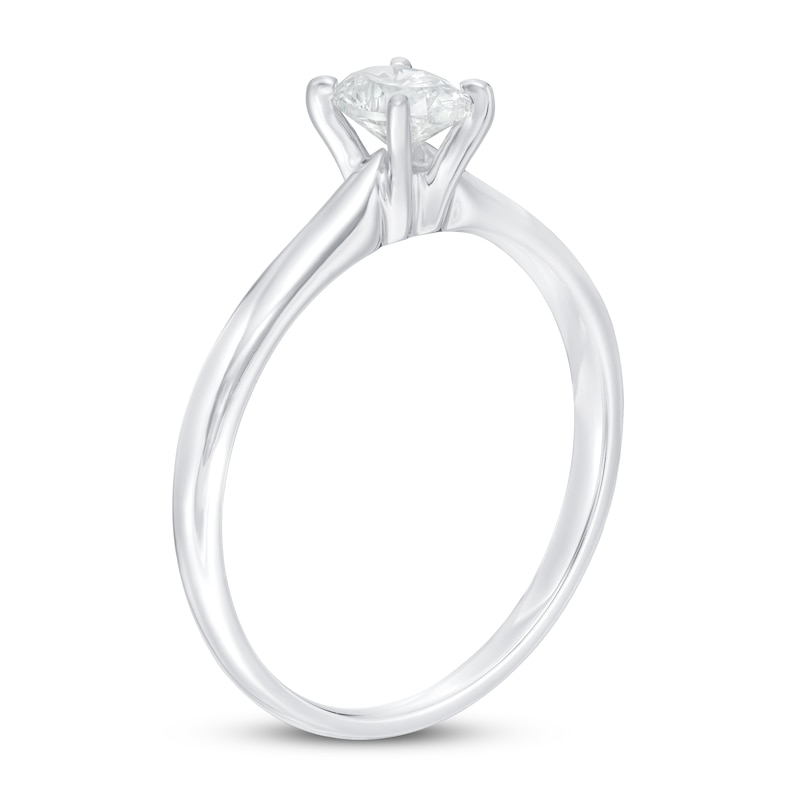Certified Diamond Solitaire 1/2 ct Oval 14K White Gold