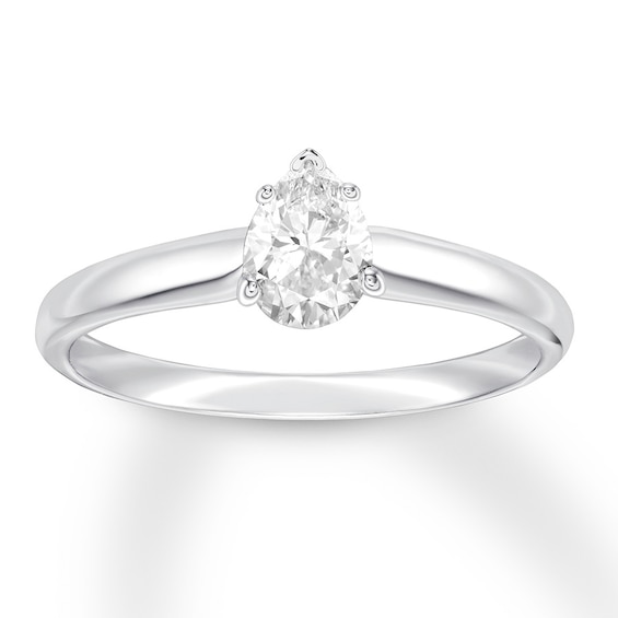 Now + Forever Certified Diamond Solitaire 1/2 ct Pear-shaped 14K White Gold (I/I1)