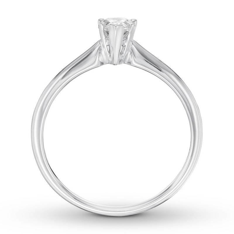 Certified Diamond Solitaire 1/2 ct Pear-shaped 14K White Gold (I/I1)