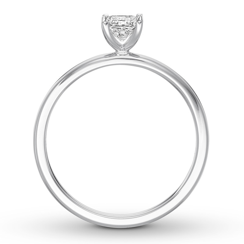 Certified Diamond Solitaire 1/2 ct Princess-cut 14K White Gold (I/SI2)