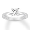 Thumbnail Image 0 of Certified Diamond Solitaire 3/4 ct Princess-cut 14K White Gold (I/SI2)