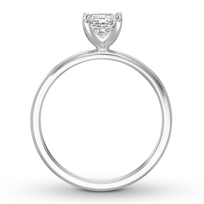 Certified Diamond Solitaire 3/4 ct Princess-cut 14K White Gold (I/SI2)