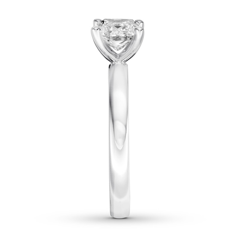 Certified Diamond Solitaire 1 ct Princess-cut 14K White Gold (I/SI2)