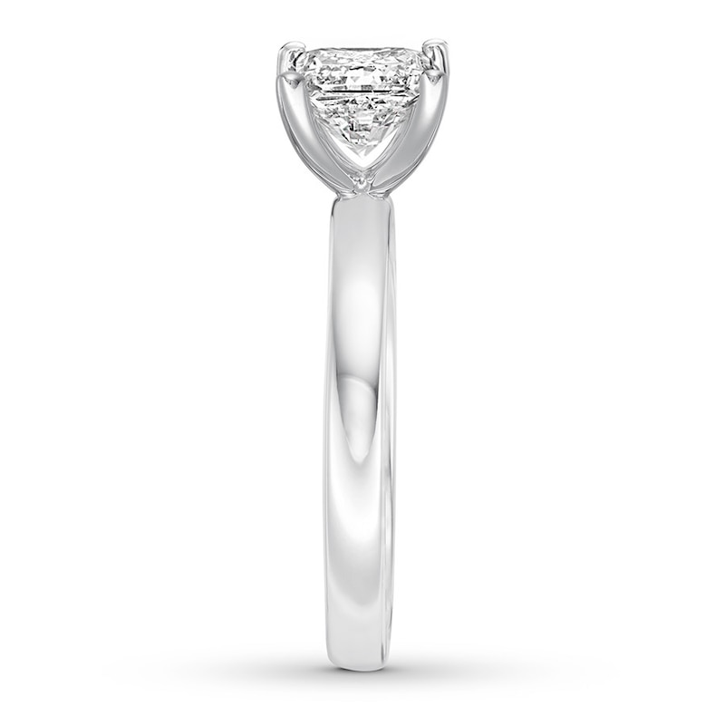 Certified Diamond Solitaire 1-1/2 ct Princess 14K White Gold