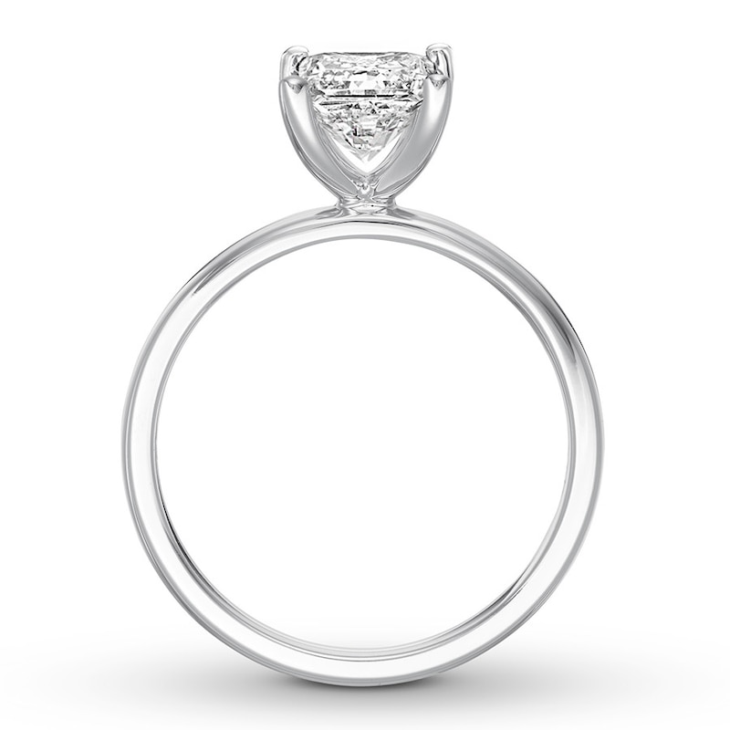 Certified Diamond Solitaire 1-1/2 ct Princess 14K White Gold (I/SI2)