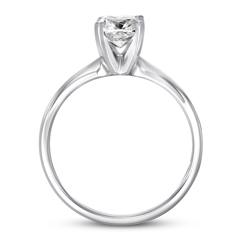 Certified Diamond Solitaire 1 Carat Cushion-cut 14K White Gold (I/I1)