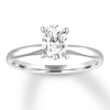 Thumbnail Image 0 of Certified Diamond Solitaire 3/4 Carat Oval 14K White Gold (I/I1)