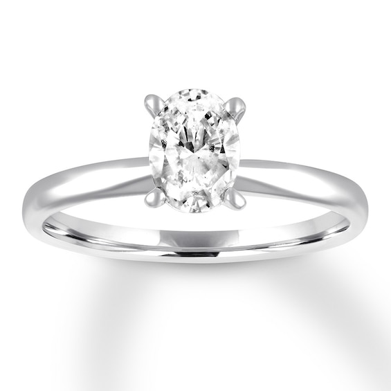 Now + Forever Certified Diamond Solitaire 3/4 Carat Oval 14K White Gold (I/I1)