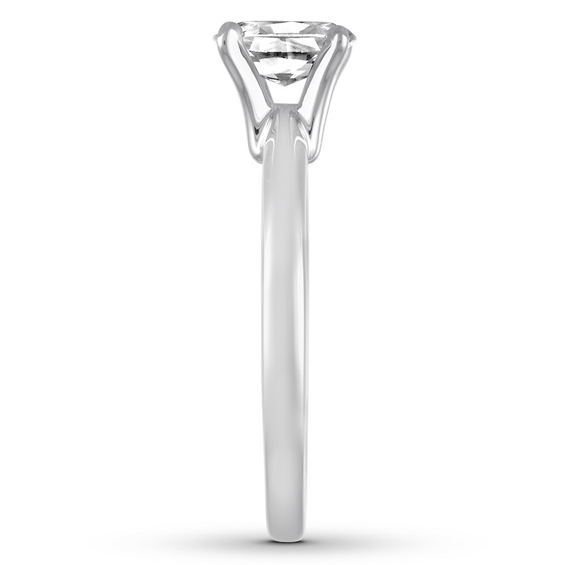 Certified Diamond Solitaire 3/4 Carat Oval 14K White Gold