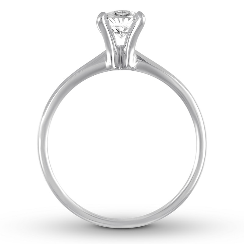 Certified Diamond Solitaire 3/4 Carat Oval 14K White Gold