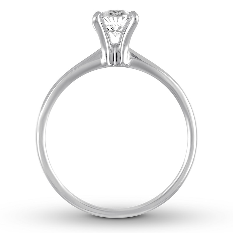 Certified Diamond Solitaire 3/4 Carat Oval 14K White Gold (I/I1)