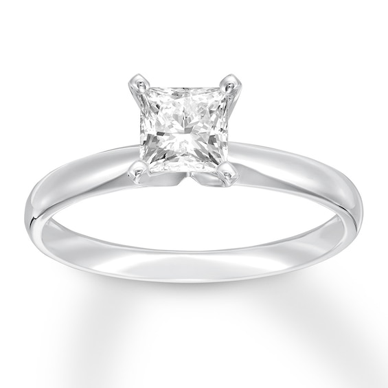 Now + Forever Certified Diamond Solitaire 3/4 ct Princess-cut 14K White Gold (I/I1)