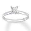 Thumbnail Image 0 of Certified Diamond Solitaire 1/2 ct Princess-cut 14K White Gold (I/I1)