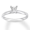 Thumbnail Image 0 of Certified Diamond Solitaire 1/2 ct Princess-cut 14K White Gold (I/I1)