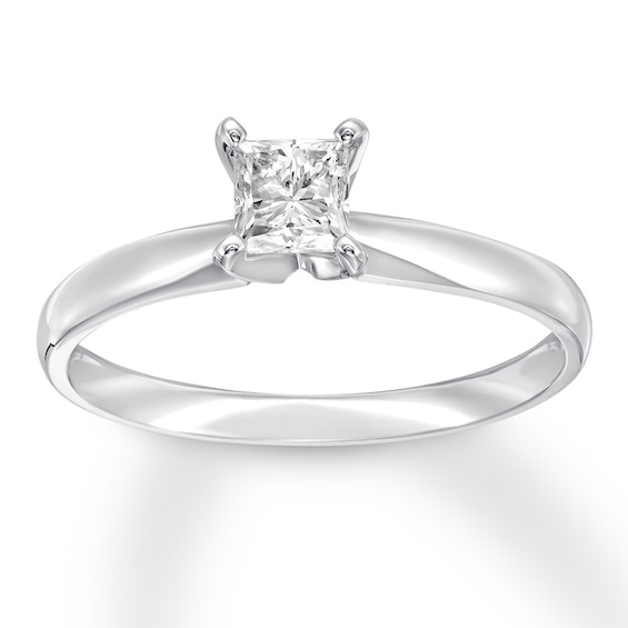 Now + Forever Certified Diamond Solitaire 1/2 ct Princess-cut 14K White Gold (I/I1)