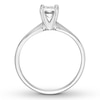 Thumbnail Image 1 of Certified Diamond Solitaire 1/2 ct Princess-cut 14K White Gold (I/I1)