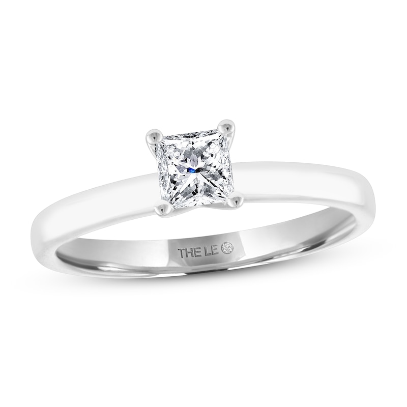 THE LEO Diamond Artisan Ring 1/2 Carat Princess-cut 14K White Gold with 360