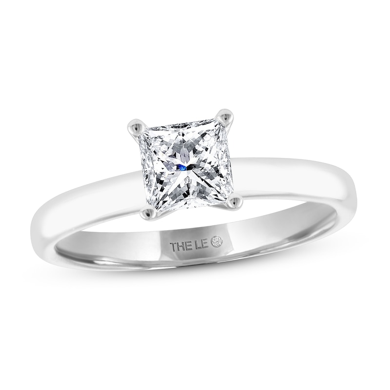 THE LEO Artisan Diamond Solitaire Engagement Ring 1 Carat Princess-cut 14K White Gold with 360