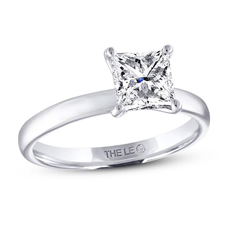 Main Image 1 of THE LEO Artisan Diamond Solitaire Engagement Ring 1-1/2 ct tw Princess-cut 14K White Gold