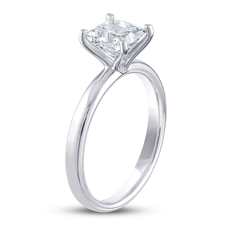 Main Image 2 of THE LEO Artisan Diamond Solitaire Engagement Ring 1-1/2 ct tw Princess-cut 14K White Gold