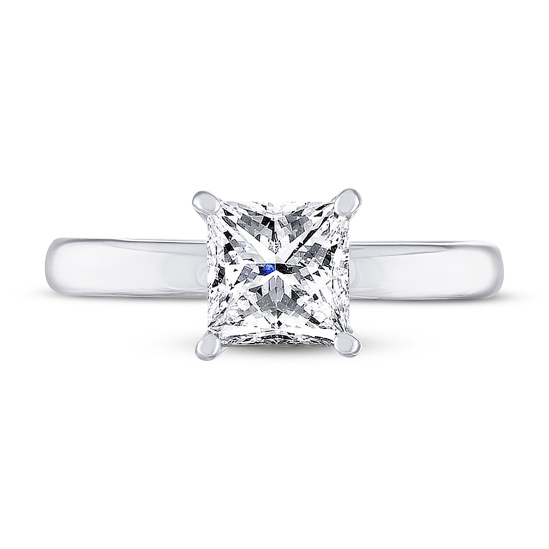 Main Image 3 of THE LEO Artisan Diamond Solitaire Engagement Ring 1-1/2 ct tw Princess-cut 14K White Gold