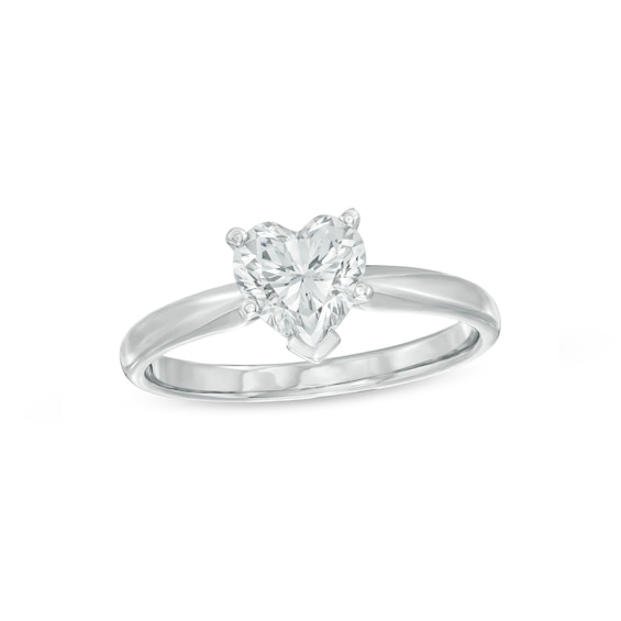Now + Forever Diamond Solitaire Ring 1 carat Heart-shaped 14K White Gold (I/I2)