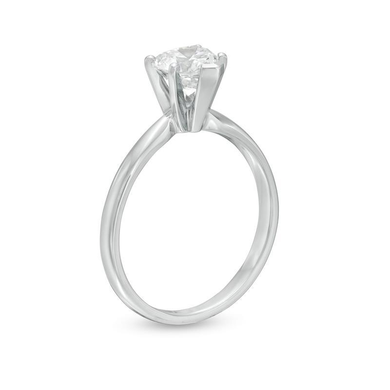 Diamond Solitaire Ring 1 carat Heart-shaped 14K White Gold (I/I2)