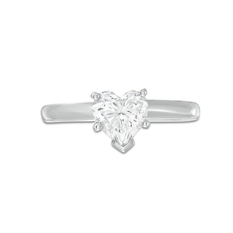 Main Image 4 of Now + Forever Diamond Solitaire Ring 1 carat Heart-shaped 14K White Gold (I/I2)