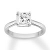 Diamond Solitaire Ring 1 Carat Princess-cut 14K White Gold