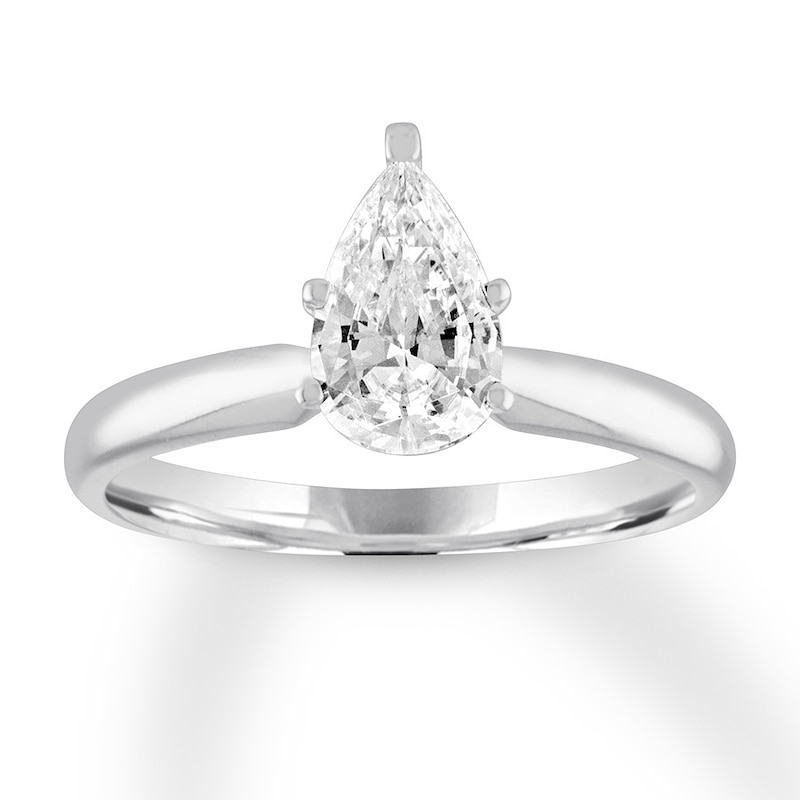 Main Image 1 of Now + Forever Diamond Solitaire Engagement Ring 1 Carat Pear 14K White Gold (I/I2)