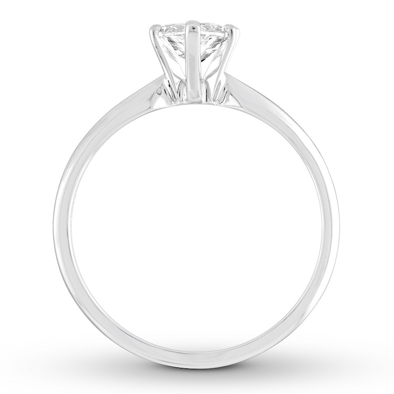 Diamond Solitaire Engagement Ring 1 Carat Pear 14K White Gold (I/I2)