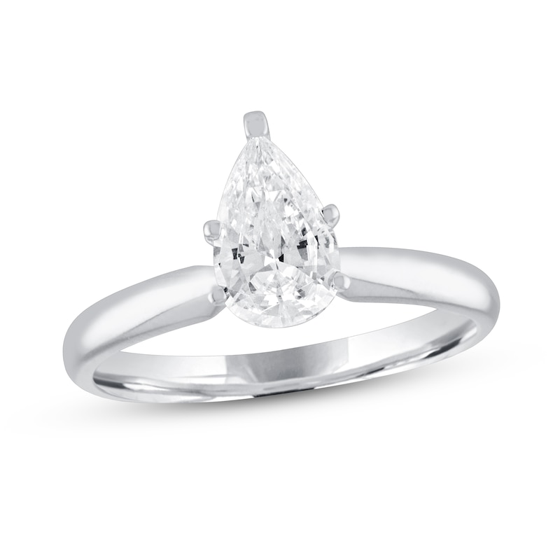 Diamond Solitaire Engagement Ring 1 ct tw Pear-shaped 10K White Gold (I/I3)