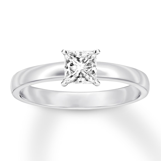 Now + Forever Certified Diamond Solitaire 1/2 ct Princess-cut 14K White Gold (I/SI2)