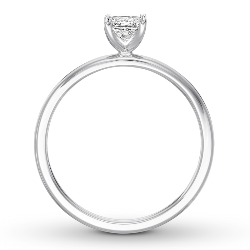 Certified Diamond Solitaire 1/2 ct Princess-cut 14K White Gold