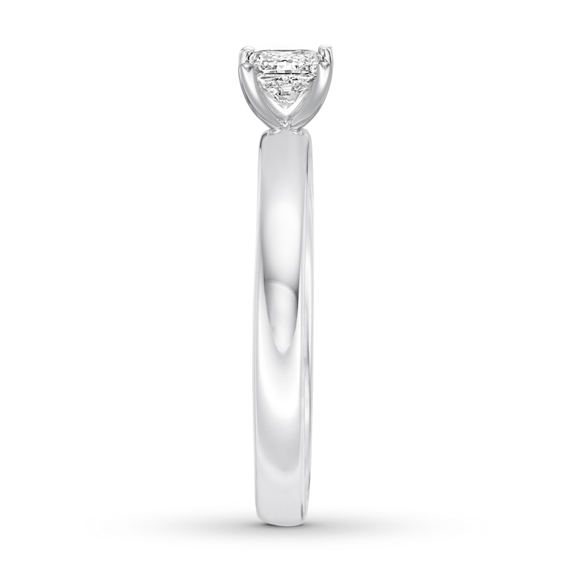 Certified Diamond Solitaire 1/2 ct Princess-cut 14K White Gold
