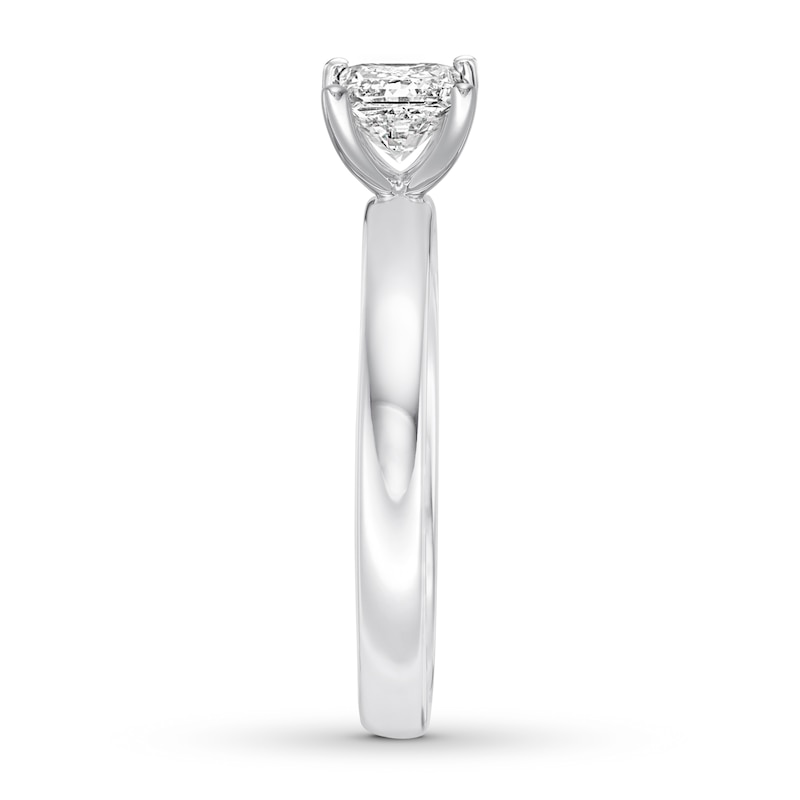 Main Image 3 of Certified Diamond Solitaire 3/4 ct Princess-cut 14K White Gold (I/SI2)