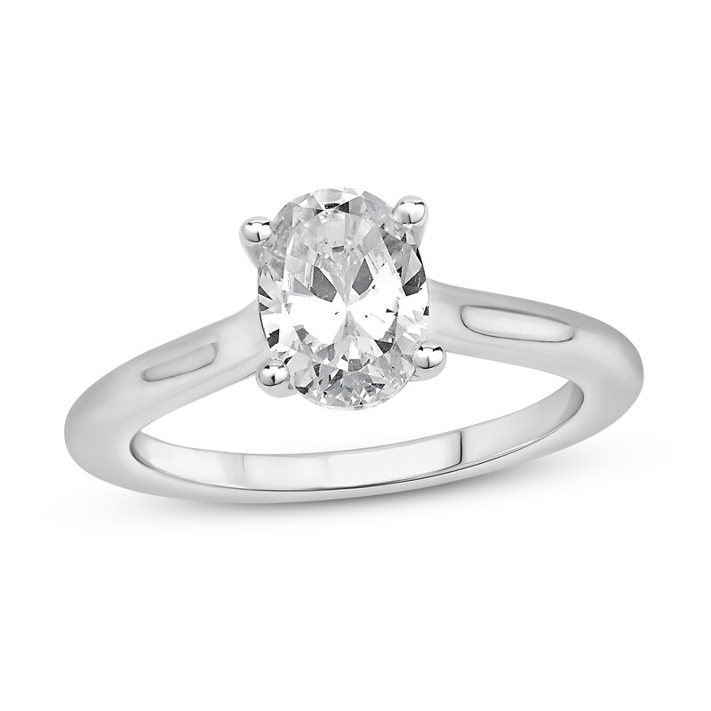 Main Image 1 of Diamond Solitaire Engagement Ring 1-1/2 ct tw Oval-cut 14K White Gold (I/I2)