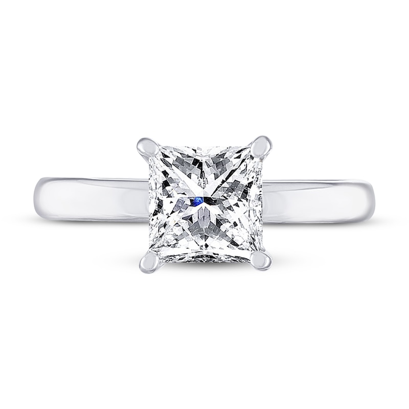 Main Image 3 of THE LEO Artisan Diamond Solitaire Engagement Ring 2 ct tw Princess-cut 14K White Gold