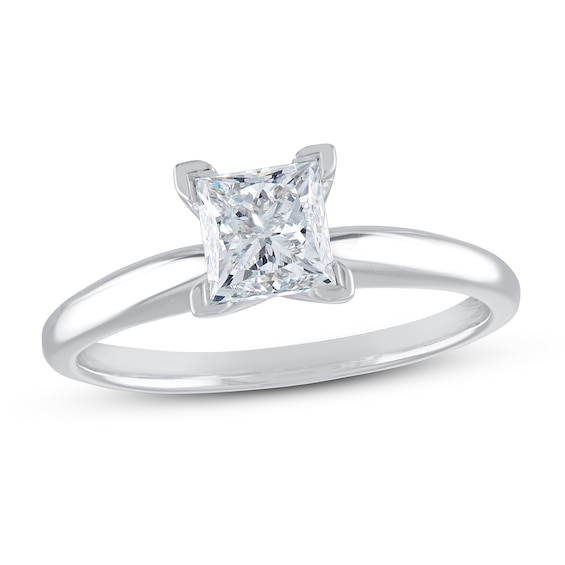 Now + Forever Diamond Solitaire Engagement Ring 1 ct tw Princess-cut 10K White Gold (I/I3