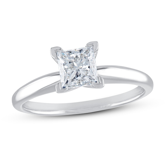 Now + Forever Diamond Solitaire Engagement Ring 1-1/2 ct tw Princess-cut 10K White Gold (I/I3)