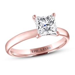 THE LEO Artisan Diamond Solitaire Engagement Ring 1-1/2 ct tw Princess-cut 14K Rose Gold