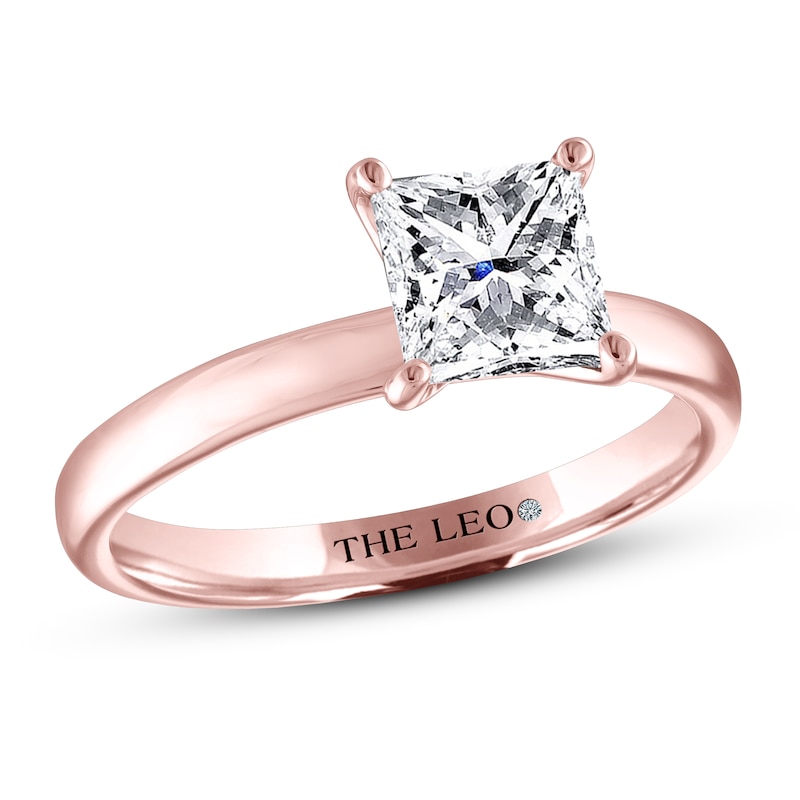 Main Image 1 of THE LEO Artisan Diamond Solitaire Engagement Ring 1-1/2 ct tw Princess-cut 14K Rose Gold