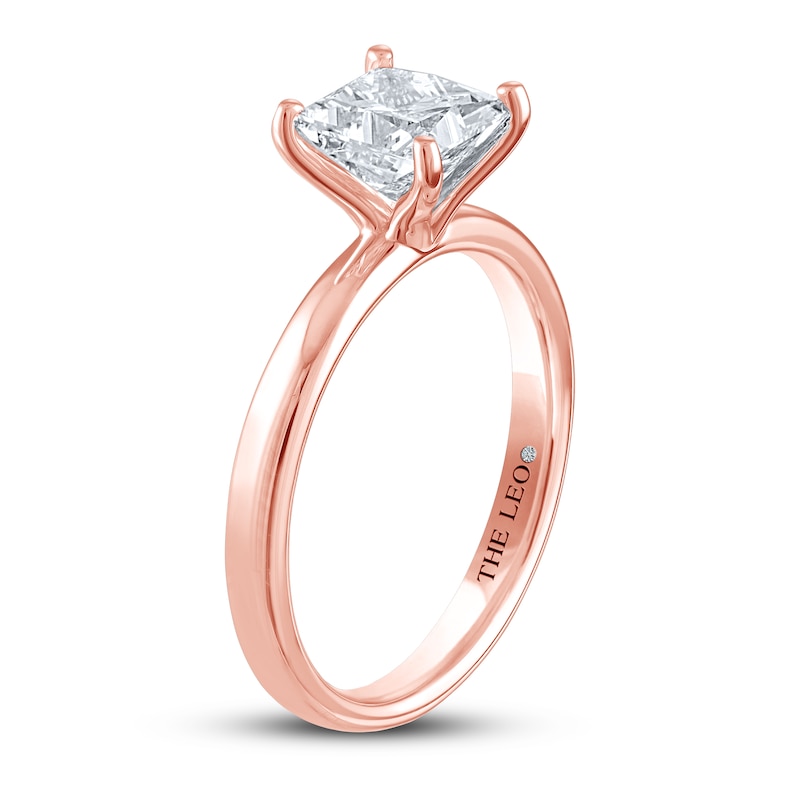 Main Image 2 of THE LEO Artisan Diamond Solitaire Engagement Ring 1-1/2 ct tw Princess-cut 14K Rose Gold