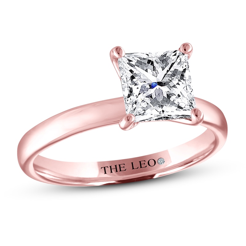 Main Image 1 of THE LEO Artisan Diamond Solitaire Engagement Ring 2 ct tw Princess-cut 14K Rose Gold