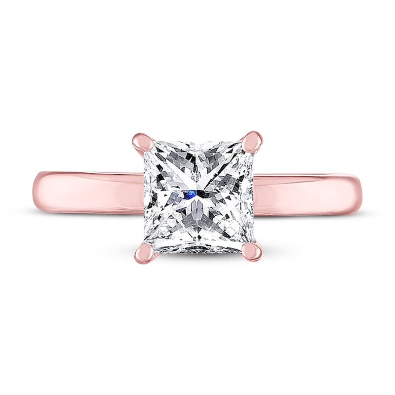 Main Image 2 of THE LEO Artisan Diamond Solitaire Engagement Ring 2 ct tw Princess-cut 14K Rose Gold