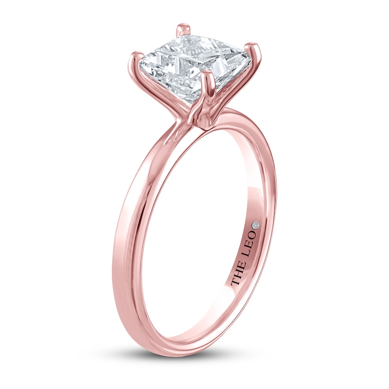 Main Image 3 of THE LEO Artisan Diamond Solitaire Engagement Ring 2 ct tw Princess-cut 14K Rose Gold