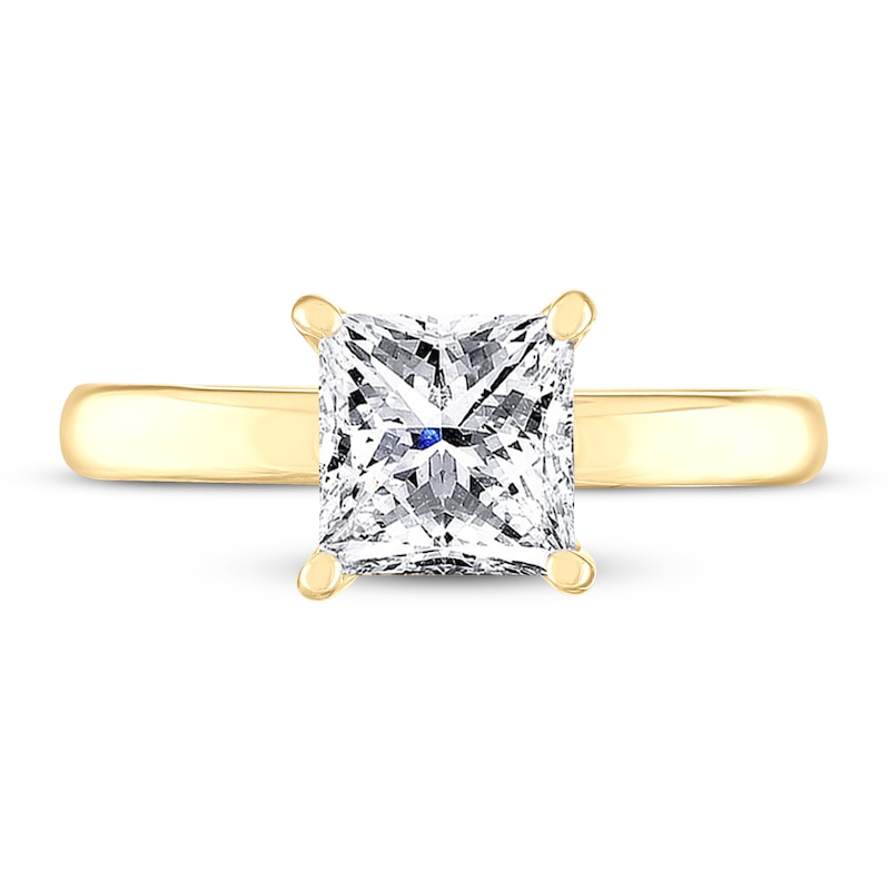 Main Image 2 of THE LEO Artisan Diamond Solitaire Engagement Ring 2 ct tw Princess-cut 14K Yellow Gold