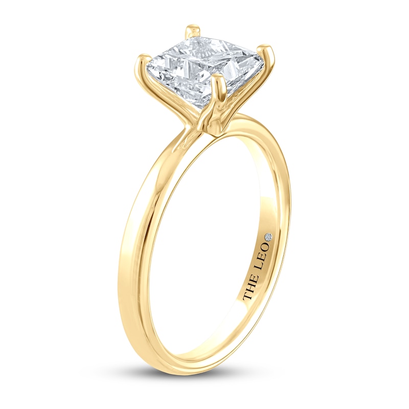 THE LEO Artisan Diamond Solitaire Engagement Ring 2 ct tw Princess-cut 14K Yellow Gold