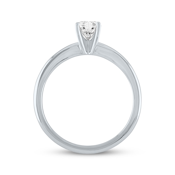 Thumbnail Image 3 of Diamond Solitaire Ring 1/2 carat Heart-shaped 14K White Gold (I/I2)
